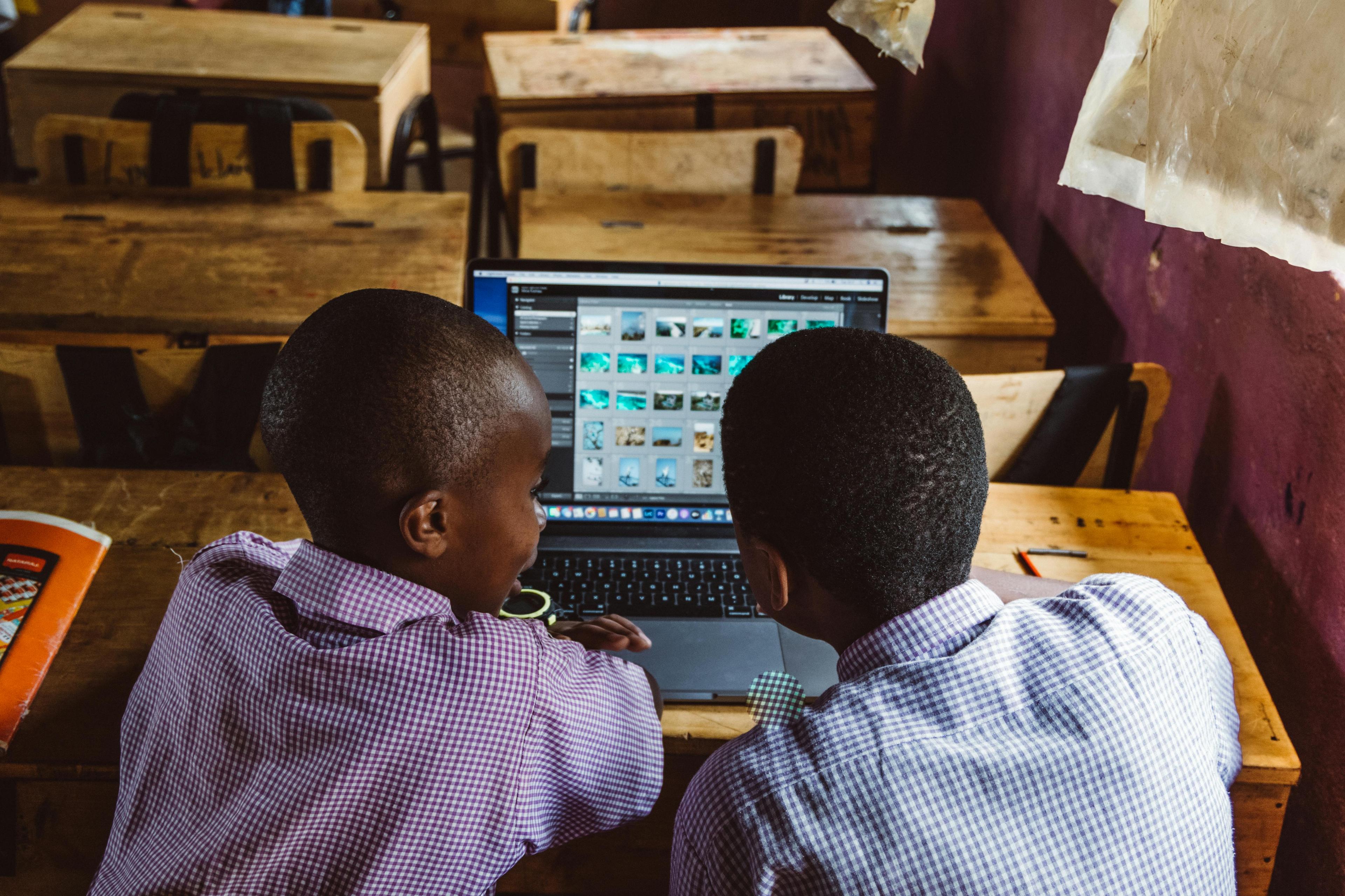 Students learning technology at CodeKwanza